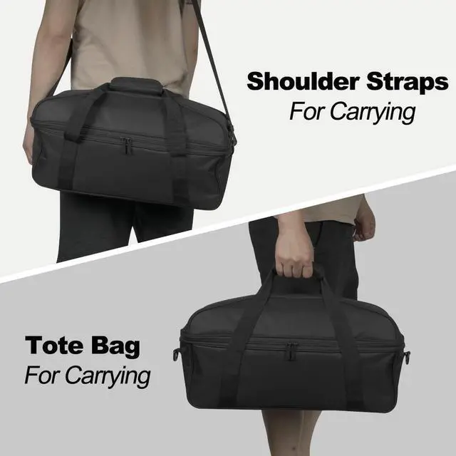 Alt view image 2 of 5 - Travel Case with Shoulder Strap for Boombox 3/2/1 Portable Waterproof Lightweight Speaker Carrying Storage Holder with Zipper Mesh Bag for Charger Adapter (Black)