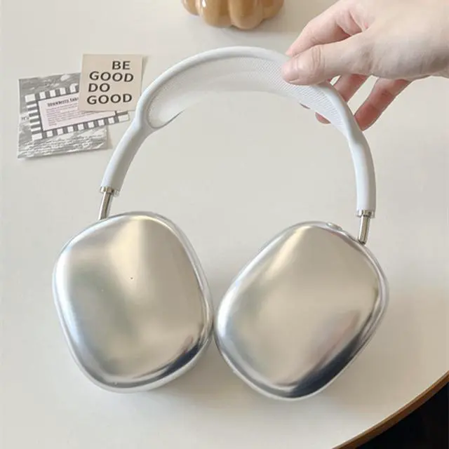 Alt view image 4 of 6 - Electroplated Silver Case for AirPods Max Headphones,Soft Skin Anti-Scratch for Women Men,Protective Cover for AirPods Max