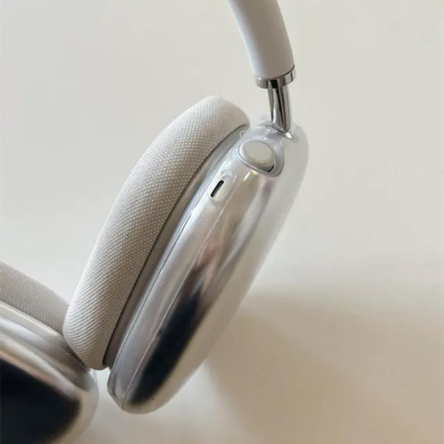 Alt view image 5 of 6 - Electroplated Silver Case for AirPods Max Headphones,Soft Skin Anti-Scratch for Women Men,Protective Cover for AirPods Max