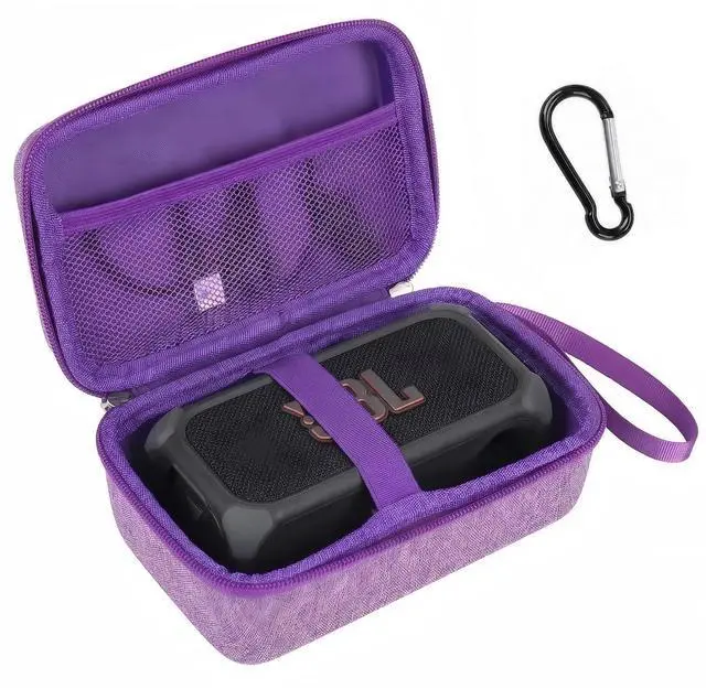 Main image of Travel Case for JBL Bandbox Solo Portable Bluetooth Speaker, Hard EVA Protective Box with Wrist Strap & Carabiner (Only Case) (Purple)