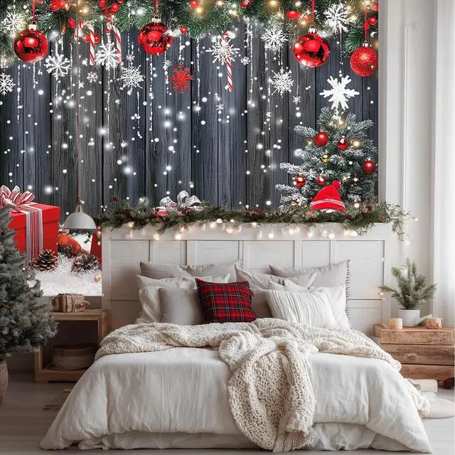 Alt view image 3 of 7 - Snowman Christmas Backdrop Snowflake Decorations 8 x 6 FT | Christmas Backdrop Holiday Party Banner Snowman Decor Snowflake Display for Wall Photo Booth Home Winter