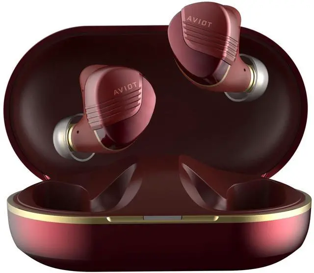 Main image of TE-W1 Wireless Earbuds, Sound Coaxial 3D System, Adaptive Hybrid Noise Cancelling, High-Resolution Audio, LDAC Technology, Up to 50 Hours Playback, IPX4 Water Resistance (Dark Red)