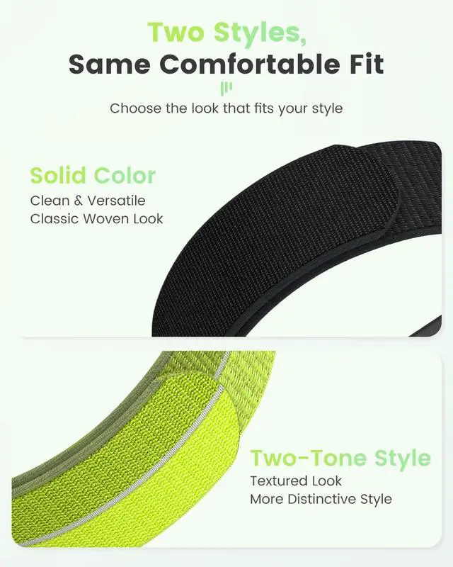 Alt view image 3 of 7 - 2 Pack Nylon Band Compatible with Hume Band Replacement Strap, Two-Tone Soft Breathable Adjustable Wrist Band for Hume Health Band 1.0 Strap Women Men