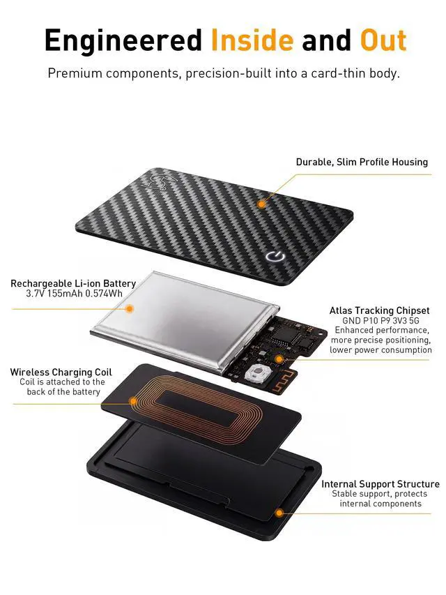 Alt view image 7 of 7 - MFi Certified Wallet Tracker Card with Card Holder,Rechargeable Item Finder for Wallets Passport Luggage,Compatible with Apple Find My & Google Find Hub,Ultra Slim Card Locator