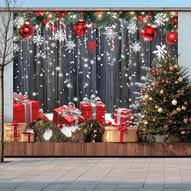 Alt view image 6 of 7 - Snowman Christmas Backdrop Snowflake Decorations 8 x 6 FT | Christmas Backdrop Holiday Party Banner Snowman Decor Snowflake Display for Wall Photo Booth Home Winter