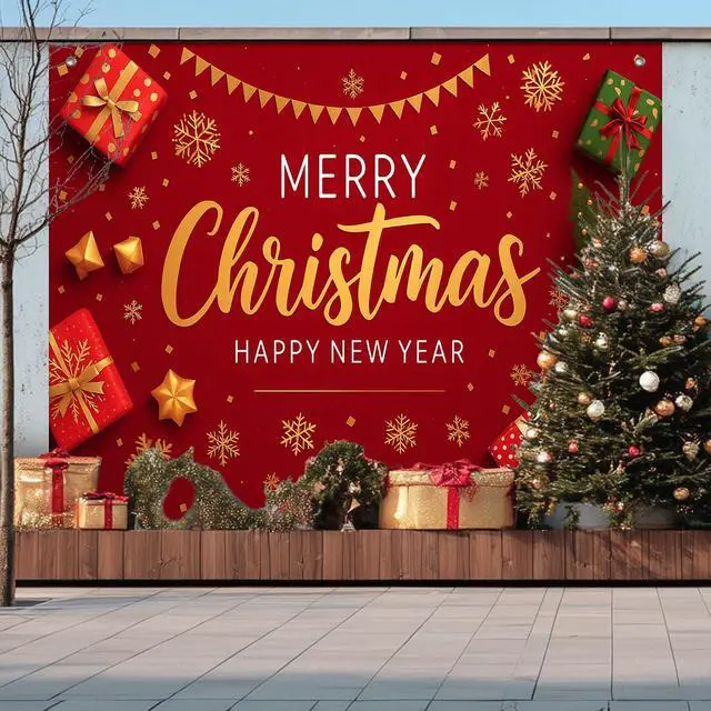 Alt view image 6 of 7 - Christmas Party Backdrop Event Decorations 8 x 6 FT | Christmas Backdrop Holiday Party Banner Winter Display Snowflake Decor for Photo Booth Home Wall Festive