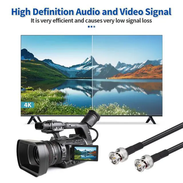 Alt view image 5 of 6 - SDI Cable 50ft 75 Ohm BNC Male to Male RG59 Precision Video Cable Supports HD-SDI/3G/6G-SDI/4K/8K CCTV Video Converter Audio Monitor Splitter