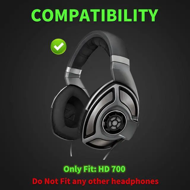 Alt view image 2 of 7 - Lambskin Earpads for Sennheiser HD700/HD 700 Headphones, Black | Perfect Fit, Simple Quick Install, Noise Isolation, Enhanced Durability, Ergonomic, Long Sessions, Memory Foam
