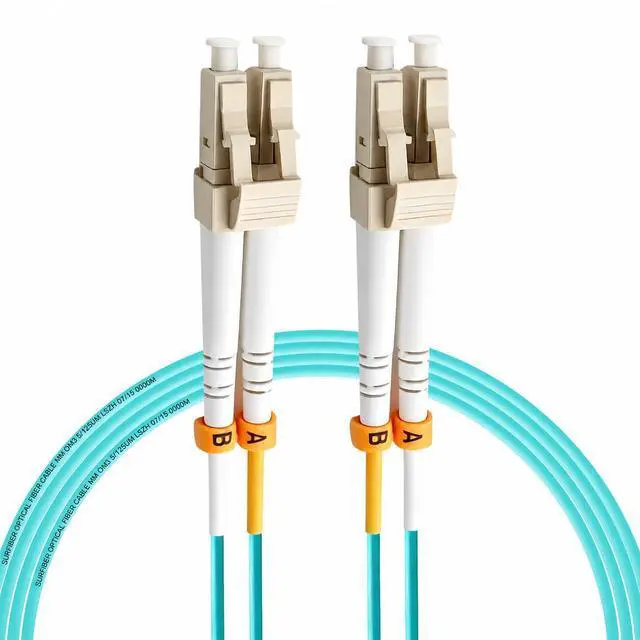Main image of OM3 Duplex LC to LC Fiber Optic Patch Cable, 10m 33ft, 1 Pack | 50/125m Multimode, Aqua LSZH, Compatible with Cisco, Ubiquiti, MikroTik, NETGEAR & TP-Link 10G SFP+ Transceivers & Switches