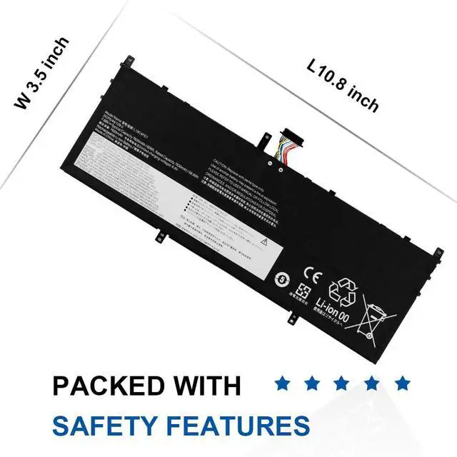 Alt view image 7 of 7 - L19C4PD1 Laptop Battery for Lenovo Ideapad Yoga 6-13ARE05 6-13ALC6 Yoga C640-13IML LTE Series L19D4PD1 5B10U65274 5B10W67329 5B10U65275 5B10W67385 SB10W67395 SB10W67360 60Wh 7820mAh