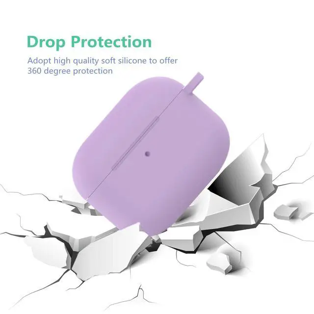 Alt view image 6 of 7 - for Airpods Pro 3 Case with Cute Keychain,Silicone Shockproof Protective Cover Charms Flowers for Apple Airpod Pro 3rd Generation Case Charging Headphone Case Cover for Women Girl (Purple)