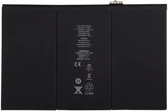 Alt view image 2 of 4 - A1389 Replacement Battery 616-0592, 616-0593, 616-0604 Battery Compatible with iPad 3 A1416, A1430 iPad 4 A1458, A1459, A1460