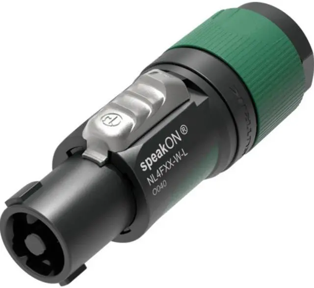 Main image of NL4FXX-W-L SpeakON 10-16 mm XX Series 4 Pole Chuck Speaker Connector Green - Large