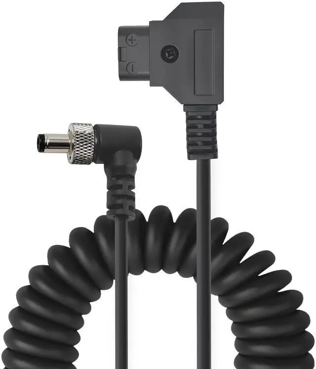 Main image of D Tap to Locking DC 5.5 2.1mm Right Angle Monitor Coiled Power Cable Suitable for Atomos Ninja V, Shogun, PIX-E5/E7, SmallHD 702 Touch, Hollyland Mars 400S, Sony Monitors,40