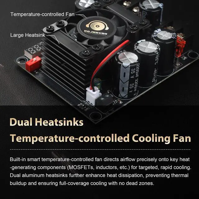 Alt view image 4 of 6 - 900W High Power DC Boost Converter 8-32V to 55V Adjustable Step-Up Voltage Regulator Module for Audio Amplifier DIY Speaker System