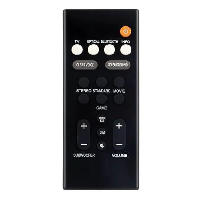 Alt view image 7 of 7 - Remote Control Replacement for Yamaha SR-B20A VDQ7630 SR-C20A | SR-B20ABL SR-C20ABL ATS-C200 Sound Bar