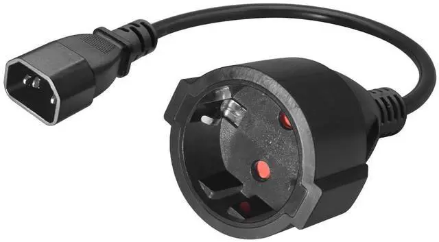 Main image of IEC 320 C14 to Europe Schuko Female Socket Short Power Cord Plug, Europe CEE7/7 Schuko Socket to C14 Plug 220v Short Power Cords 1ft,CEE7 Adapter Schuko Female Adapter,18AWG, 1ft/30cm