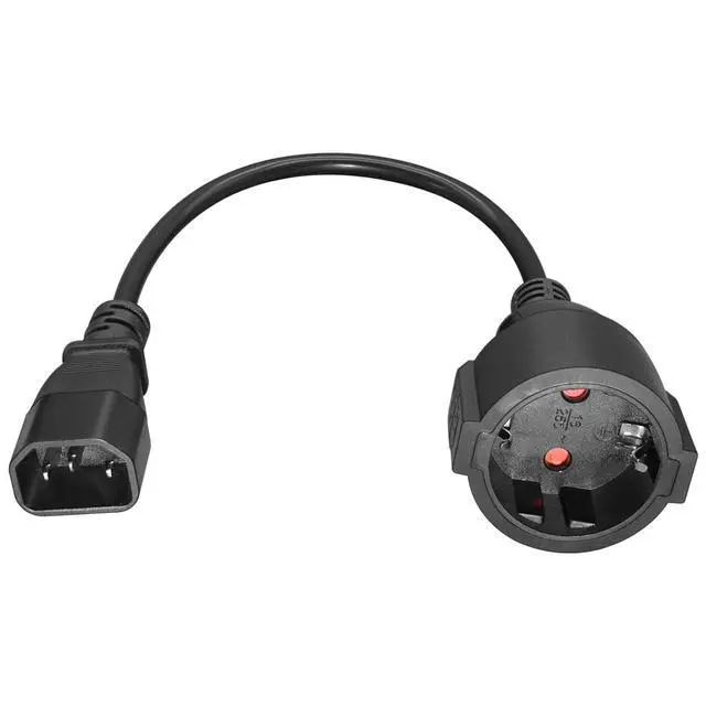 Alt view image 2 of 7 - IEC 320 C14 to Europe Schuko Female Socket Short Power Cord Plug, Europe CEE7/7 Schuko Socket to C14 Plug 220v Short Power Cords 1ft,CEE7 Adapter Schuko Female Adapter,18AWG, 1ft/30cm