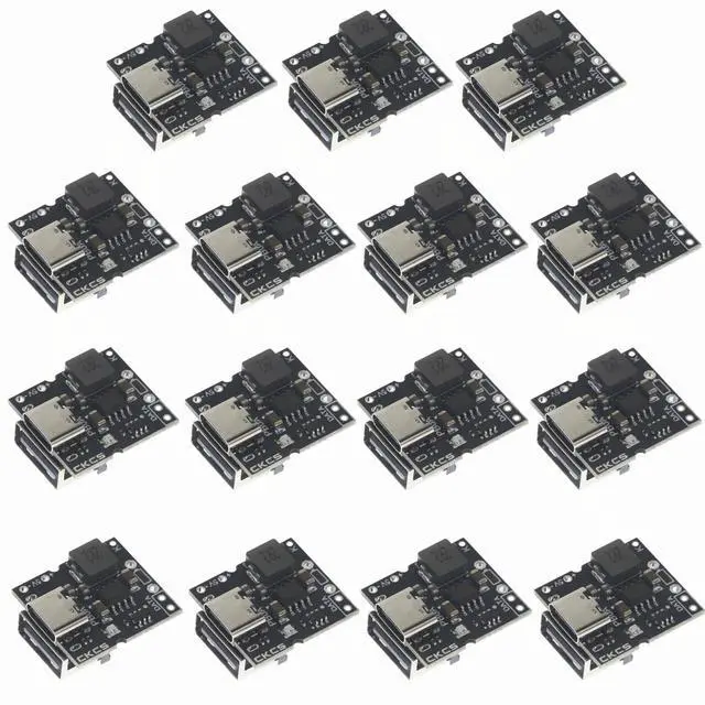 Main image of 15PCS Type-C USB 5V 2A Boost Converter Step-Up Power Module Lithium Battery Charging Protection Board DIY Charger Kit with LED Display Charge Discharge Integrated System Not Welded USB Port