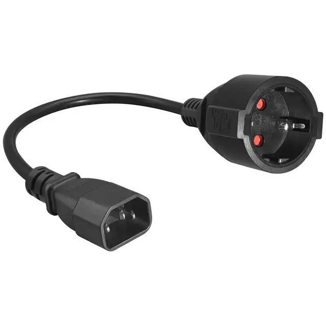 Alt view image 3 of 7 - IEC 320 C14 to Europe Schuko Female Socket Short Power Cord Plug, Europe CEE7/7 Schuko Socket to C14 Plug 220v Short Power Cords 1ft,CEE7 Adapter Schuko Female Adapter,18AWG, 1ft/30cm
