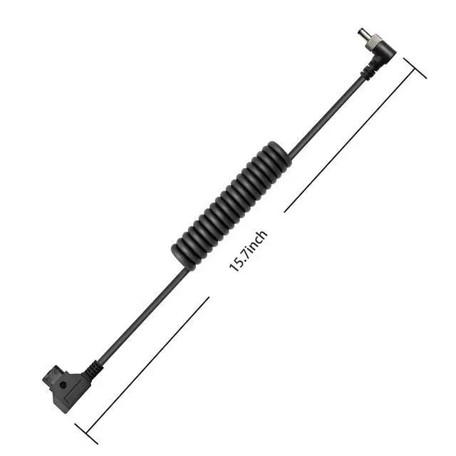 Alt view image 6 of 6 - D Tap to Locking DC 5.5 2.1mm Right Angle Monitor Coiled Power Cable Suitable for Atomos Ninja V, Shogun, PIX-E5/E7, SmallHD 702 Touch, Hollyland Mars 400S, Sony Monitors,40