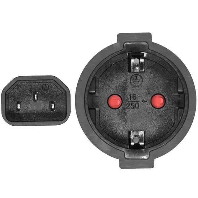Alt view image 6 of 7 - IEC 320 C14 to Europe Schuko Female Socket Short Power Cord Plug, Europe CEE7/7 Schuko Socket to C14 Plug 220v Short Power Cords 1ft,CEE7 Adapter Schuko Female Adapter,18AWG, 1ft/30cm