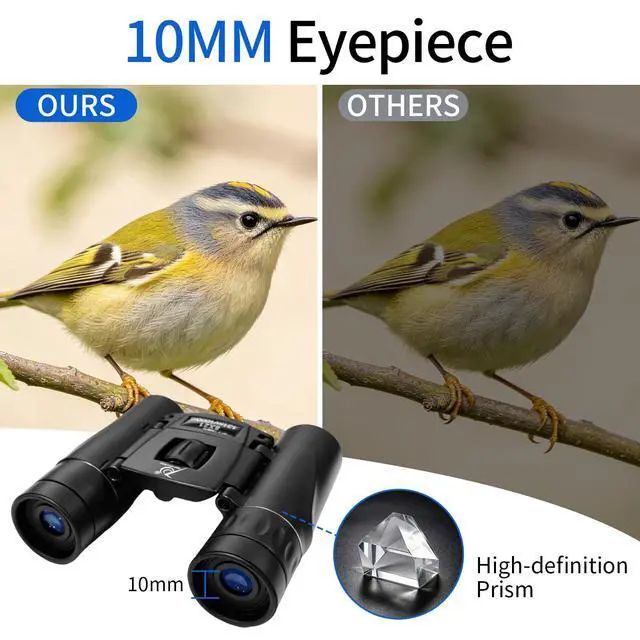Alt view image 4 of 6 - 8x21 Small Compact Binoculars for Adults Kids,Mini Pocket Folding Binocular | Lightweight Travel Binoculars for Cruise Ship, Bird Watching, Sightseeing, Hiking, Concert, Theater, Opera and Sports
