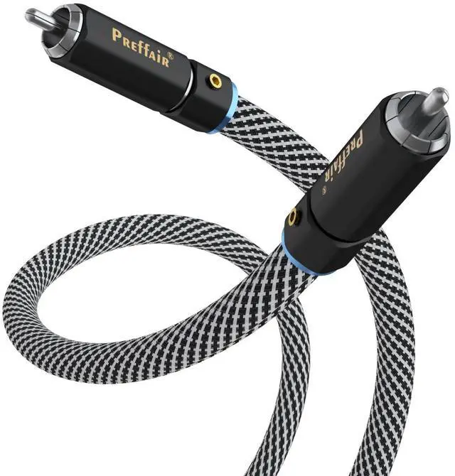Main image of Audiophile 99.99998% 6N OCC Multiple Shielded RCA to RCA Subwoofer Cable, Nylon Braided Digtal Coaxial Audio Stereo Cord with Silver Plated Connectors. (3.3 Feet/1.0M)