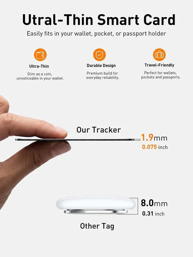 Alt view image 5 of 7 - MFi Certified Wallet Tracker Card with Card Holder,Rechargeable Item Finder for Wallets Passport Luggage,Compatible with Apple Find My & Google Find Hub,Ultra Slim Card Locator