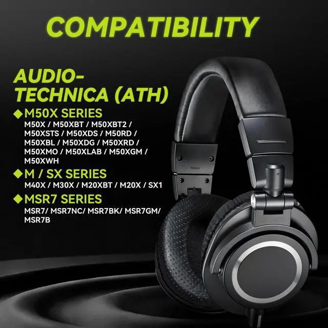 Alt view image 4 of 6 - Earpads Replacement for Audio Technica ATH M50X M50xBT2 M50xLAB M40X M30X M20X MSR7 SX1 Monitor Headphones, Ear Pads Cushions with Softer Protein Leather, High-Density Foam (Perforated-Black)
