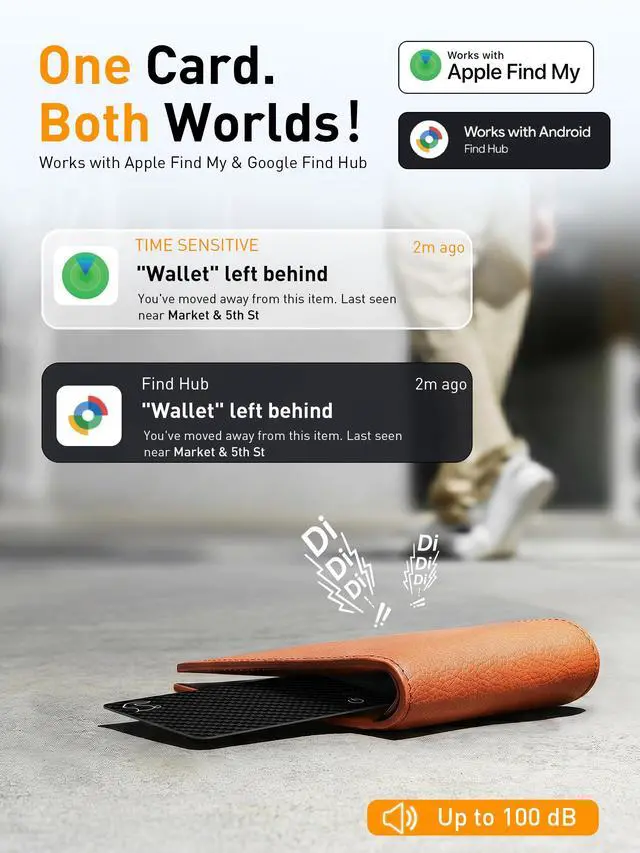 Alt view image 2 of 7 - MFi Certified Wallet Tracker Card with Card Holder,Rechargeable Item Finder for Wallets Passport Luggage,Compatible with Apple Find My & Google Find Hub,Ultra Slim Card Locator