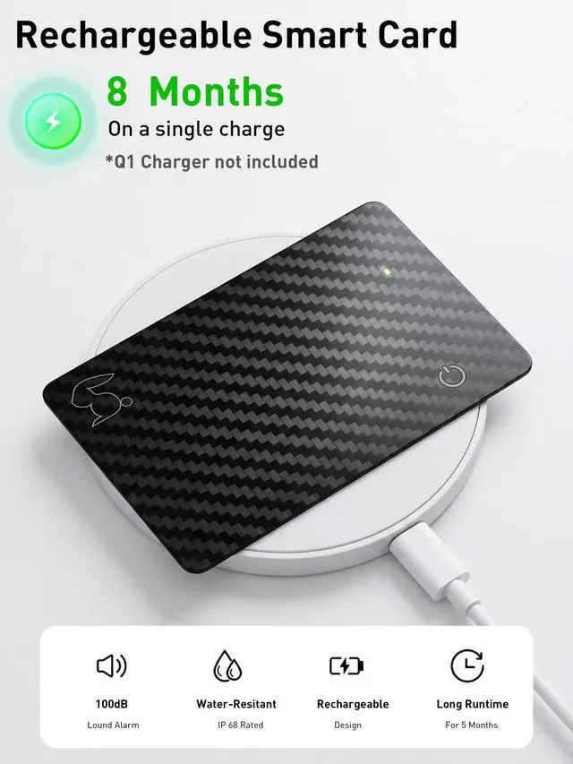 Alt view image 6 of 7 - MFi Certified Wallet Tracker Card with Card Holder,Rechargeable Item Finder for Wallets Passport Luggage,Compatible with Apple Find My & Google Find Hub,Ultra Slim Card Locator