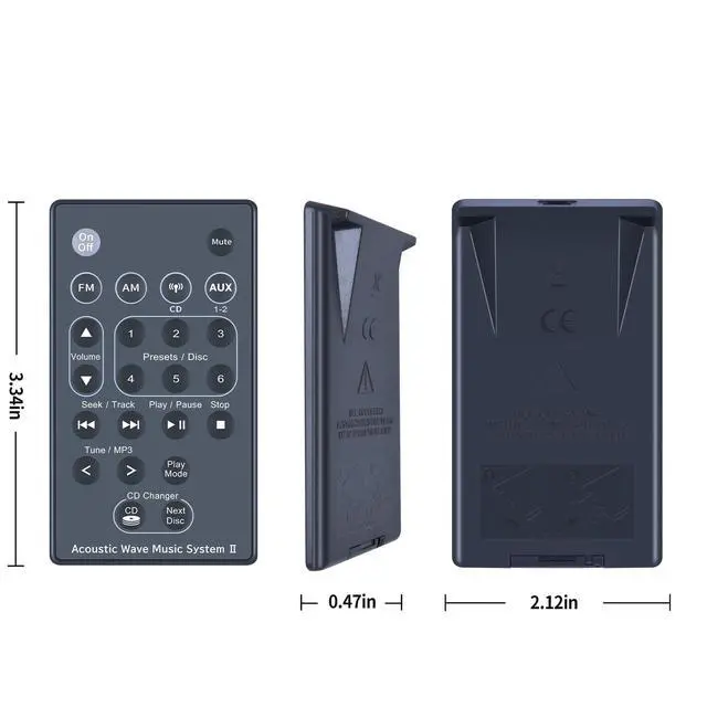 Alt view image 6 of 7 - New Replacement Remote Control Compatible with Bose Acoustic Wave Music System II AWRCCI