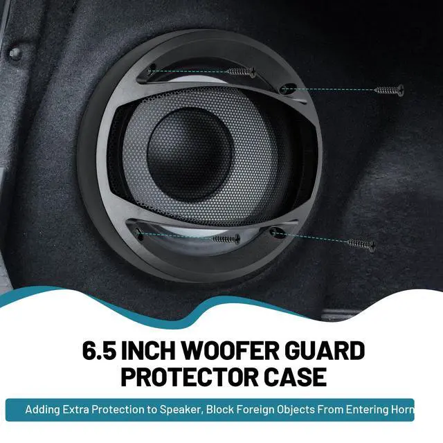 Alt view image 3 of 7 - 6.5 Inch Car Audio Speaker Hollow Mesh Subwoofer Grill, 6 1/2 Inch Sub Woofer Cover Grill Decorative Guard Protector W/8*Screws