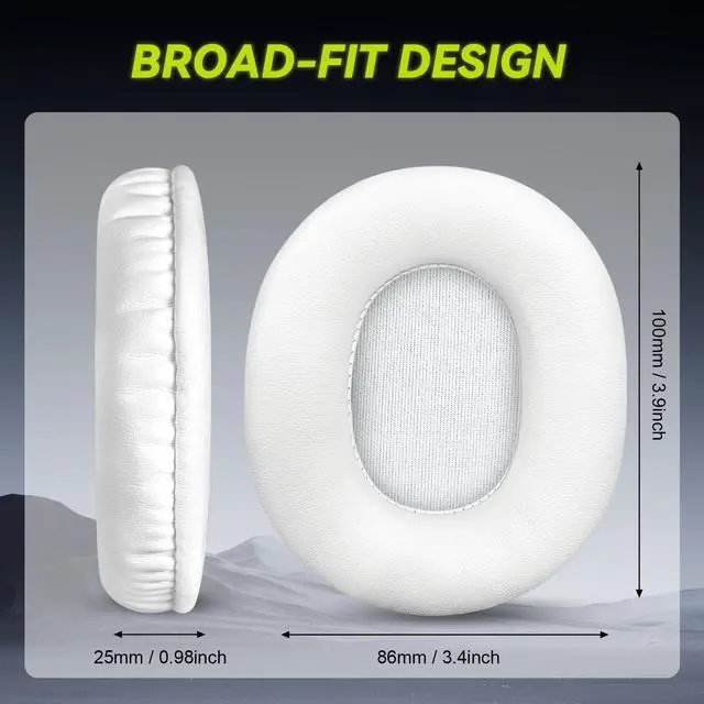 Alt view image 5 of 6 - Earpads Replacement for Audio Technica ATH M50X M50xBT2 M50xLAB M40X M30X M20X MSR7 SX1 Monitor Headphones, Ear Pads Cushions with Softer Protein Leather, High-Density Foam (White)