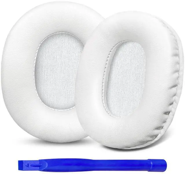 Main image of Earpads Replacement for Audio Technica ATH M50X M50xBT2 M50xLAB M40X M30X M20X MSR7 SX1 Monitor Headphones, Ear Pads Cushions with Softer Protein Leather, High-Density Foam (White)