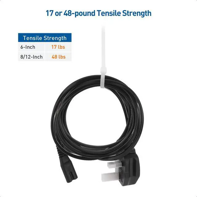Alt view image 3 of 7 - 200-Pack Indoor and Outdoor 6, 8,12-Inch Self-Locking Nylon Zip Ties Assorted Sizes & 140-Pack Indoor and Outdoor 6, 12-Inch Self-Locking Nylon Zip Ties Assorted Sizes
