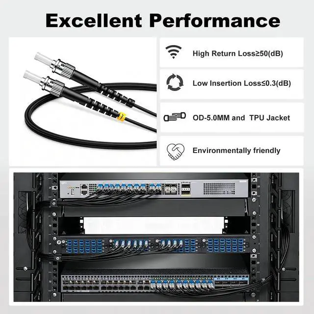 Alt view image 5 of 7 - Outdoor OS2 ST to ST Single Mode Fiber Patch Cable, 200FT/61M | OD-5mm,Industrial TPU, Armored,Duplex Singlemode,9/125um,Direct Burial Optical Cable,10G/10G/100G, Pulling Eye Kit Installed