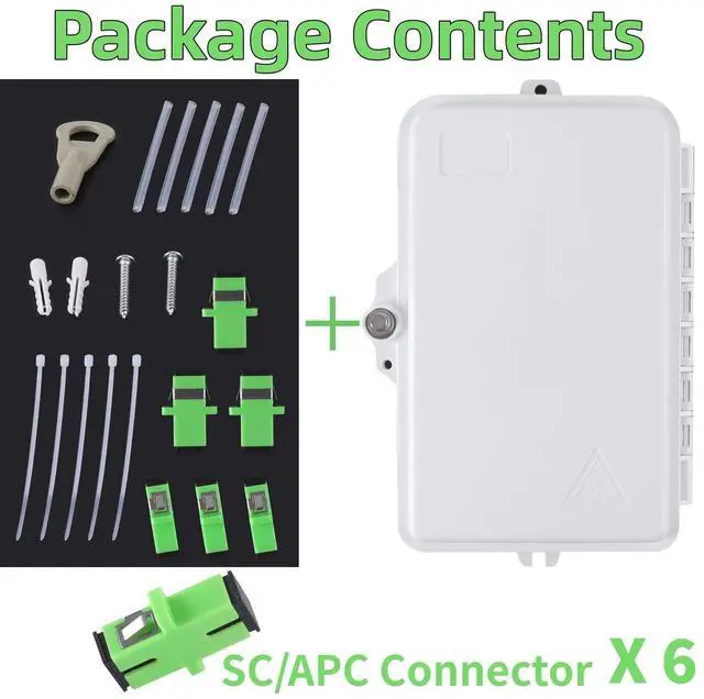 Alt view image 5 of 7 - 6 Port FTTH Fiber Distribution Box - Splitter Box for SC, FC, E2000 Adapters