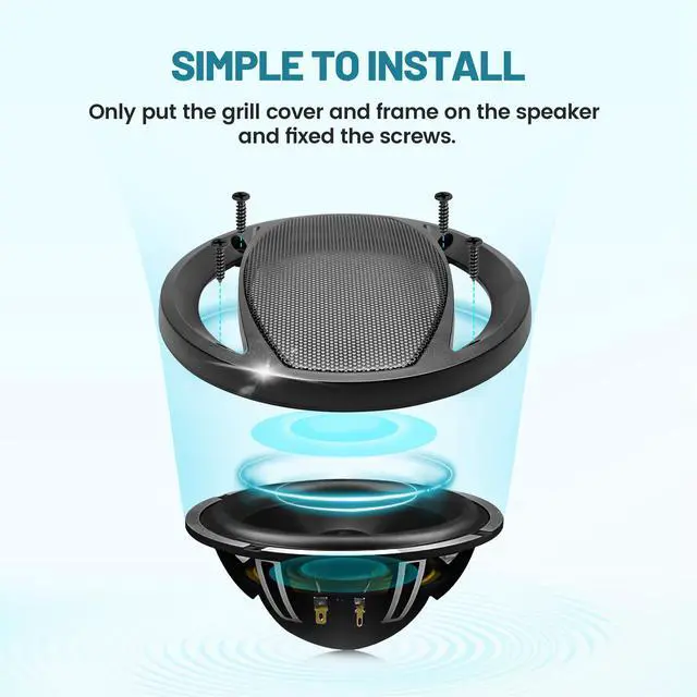 Alt view image 5 of 7 - 6.5 Inch Car Audio Speaker Hollow Mesh Subwoofer Grill, 6 1/2 Inch Sub Woofer Cover Grill Decorative Guard Protector W/8*Screws