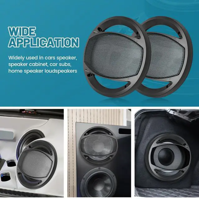 Alt view image 6 of 7 - 6.5 Inch Car Audio Speaker Hollow Mesh Subwoofer Grill, 6 1/2 Inch Sub Woofer Cover Grill Decorative Guard Protector W/8*Screws