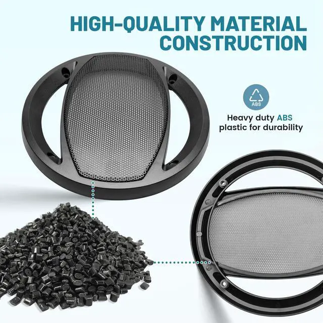 Alt view image 7 of 7 - 6.5 Inch Car Audio Speaker Hollow Mesh Subwoofer Grill, 6 1/2 Inch Sub Woofer Cover Grill Decorative Guard Protector W/8*Screws