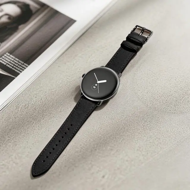 Alt view image 3 of 5 - Leather Bands | Compatible with Pixel Watch 5/4/3 45mm,5/4/3/2 41mm,for Women Men, Wristband,Strap
