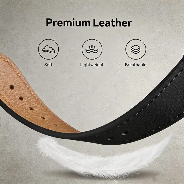 Alt view image 2 of 5 - Leather Bands | Compatible with Pixel Watch 5/4/3 45mm,5/4/3/2 41mm,for Women Men, Wristband,Strap