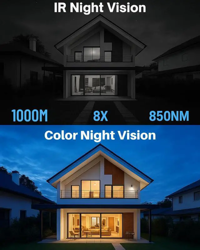 Alt view image 3 of 6 - 4K Night Vision Binoculars for Adults Full-Color Infrared, 8X Zoom, 1000m Long Range, 36MP Photos & 4K Video, 3.2" Screen, 4000mAh Rechargeable Battery, 32GB Card, For Hunting, Camping & Security
