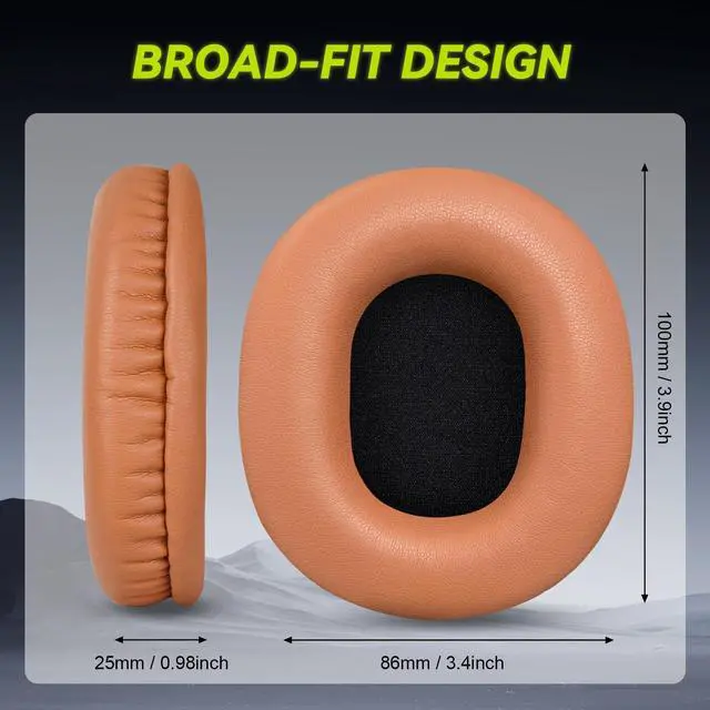 Alt view image 5 of 6 - Earpads Replacement for Audio Technica ATH M50X M50xBT2 M50xLAB M40X M30X M20X MSR7 SX1 Monitor Headphones, Ear Pads Cushions with Softer Protein Leather, High-Density Foam (Brown)