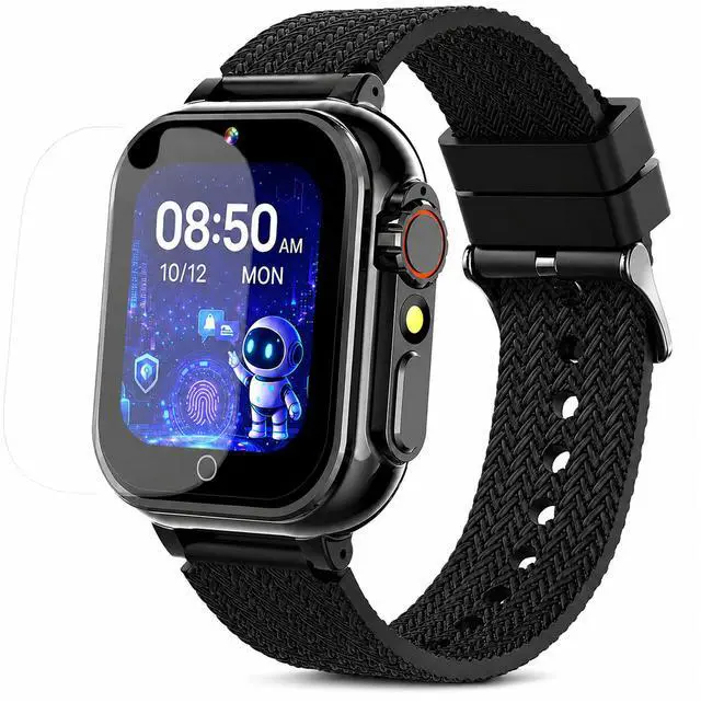Main image of Kids Smart Watch for Boys Girls 1.54" Smartwatch Black | 26 Puzzle Games, Camera, Video Player, Pedometer, Flashlight, Educational Gift for Kids Ages 4-12