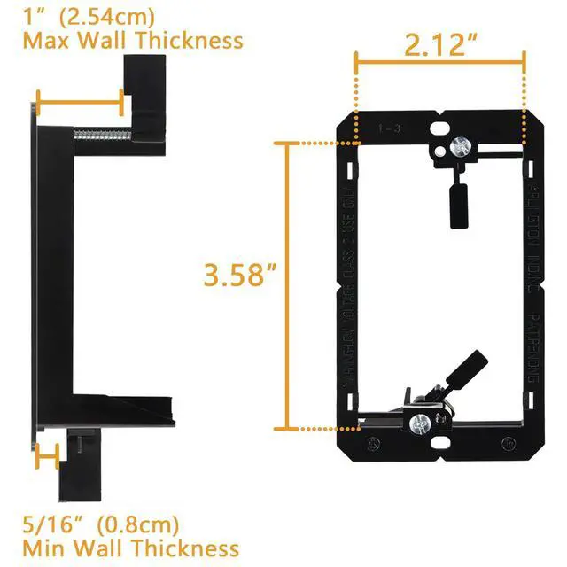 Alt view image 3 of 5 - Sing Gang Brush Wall Plate with Low Voltage Mounting Bracket, 2 Pack, Pass Through Faceplate for Speaker Wire, Coaxial Cable, HDMI/HDTV Cable, Network/Phone Cable, White