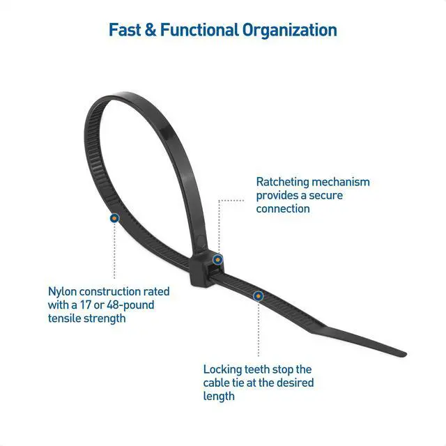 Alt view image 7 of 7 - 200-Pack Indoor and Outdoor 6, 8,12-Inch Self-Locking Nylon Zip Ties Assorted Sizes & 140-Pack Indoor and Outdoor 6, 12-Inch Self-Locking Nylon Zip Ties Assorted Sizes