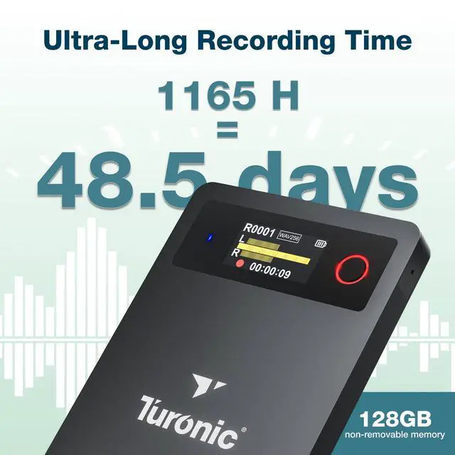 Alt view image 2 of 6 - L813 AI Voice Recorder with AI Technology 128GB, USB-C Charging | Dual Mics, Noise Canceling, Transcription, File Security, Compact Design for Work, Study, and Interviews